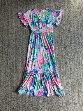 Lilly Pulitzer Jessi Midi Dress in the "Peony For Your Thoughts" print